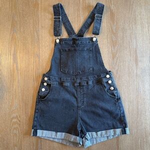Dark Denim Overall Romper